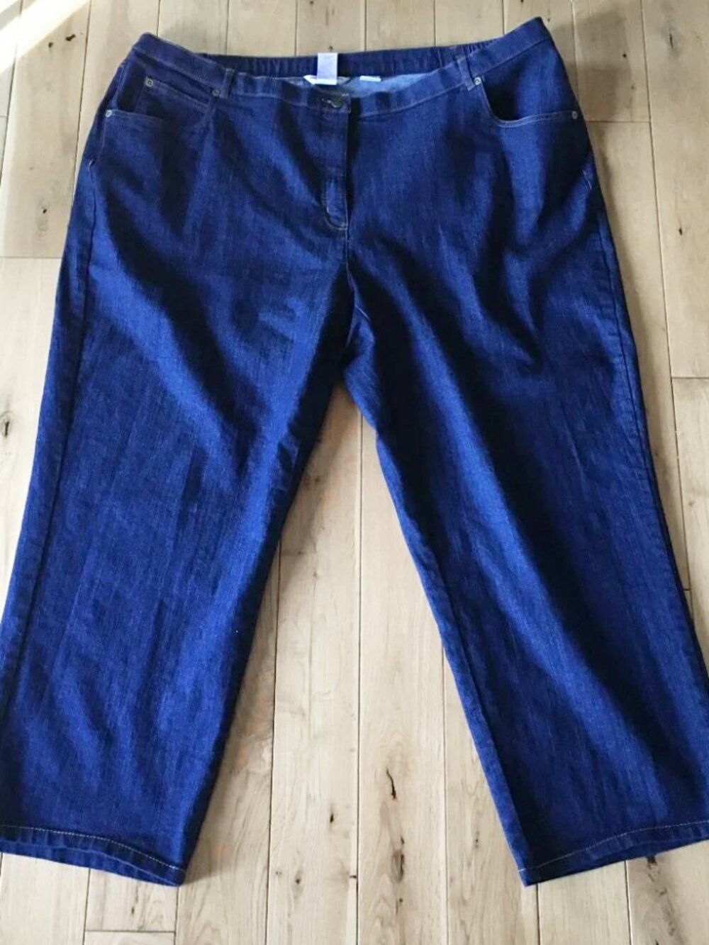 Alison Daley Dark Blue Denim Capris Plus Size 22W Comfort Stretch